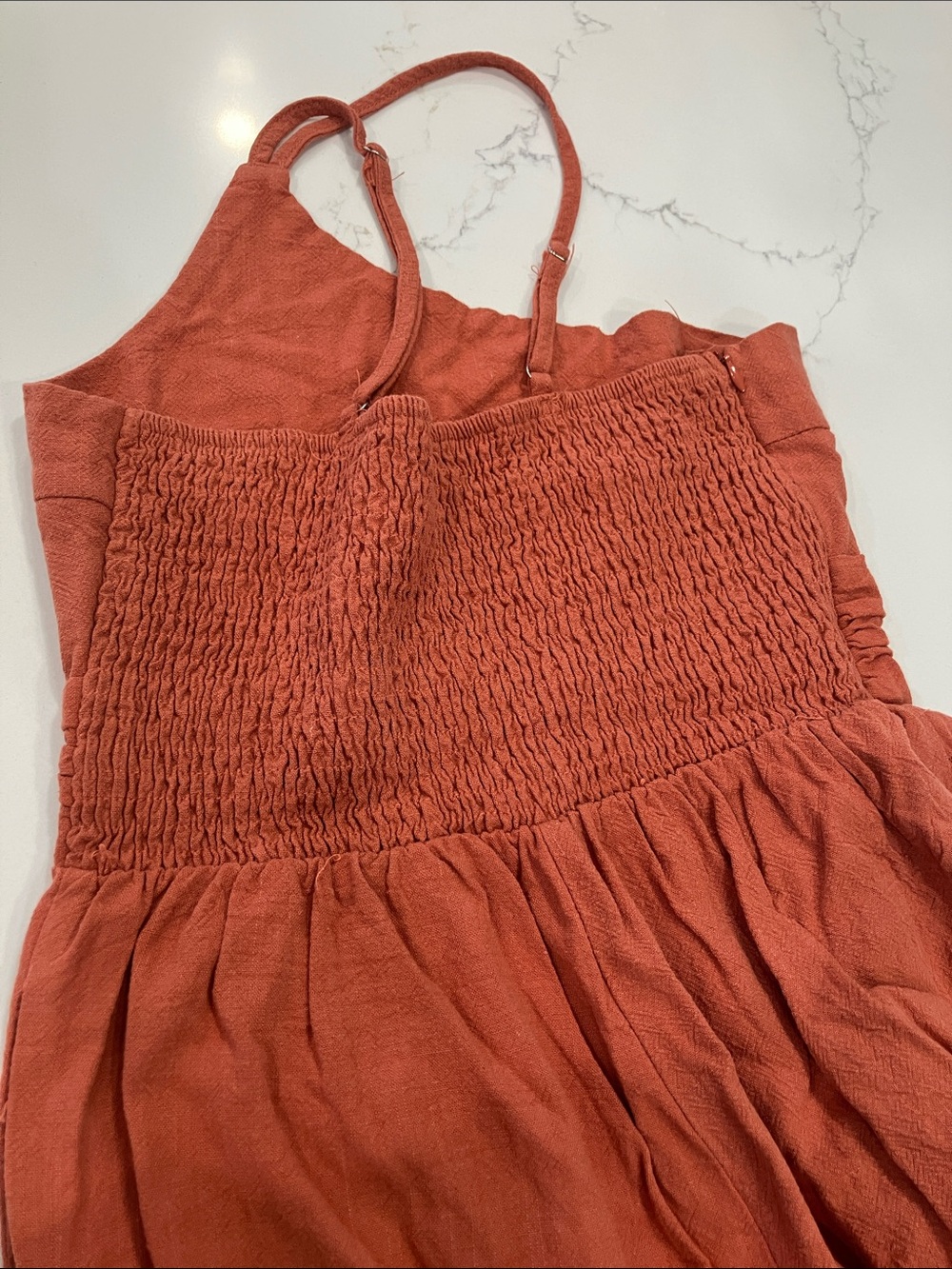 One-Shoulder Wide-Leg Jumpsuit in Rust - Picture 4 of 7